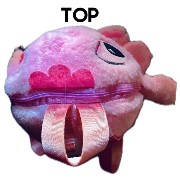 New Cute Stitch’s Angel Plush Backpack Large 11” Length Top Zipper Looks Comfy - Picture 7 of 8